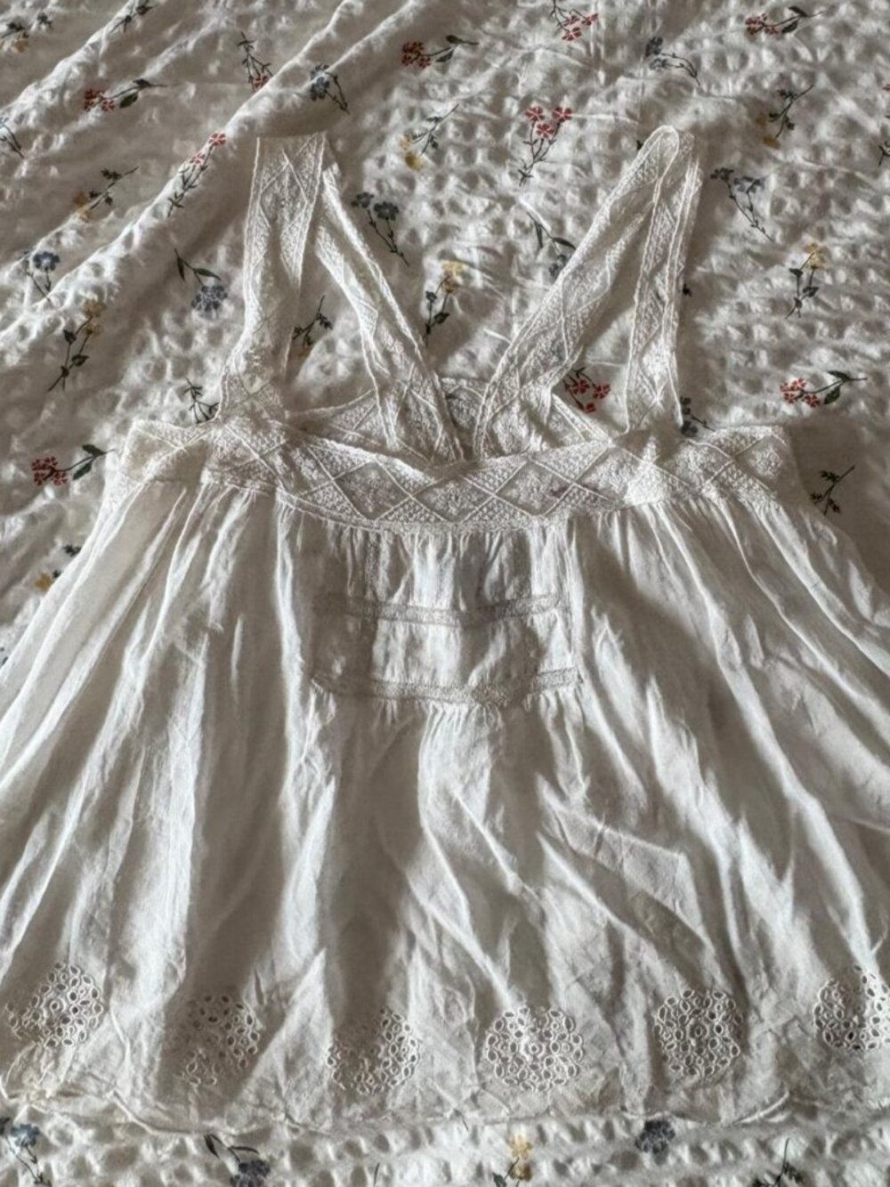 Free People Lace White Tank Top - Picture 2 of 3